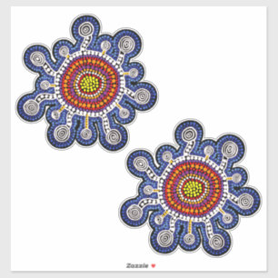 Multicolored Australia aboriginal art decal