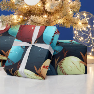 Multicolored Baseballs Wrapping Paper