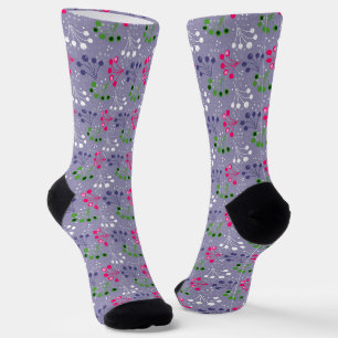 Multicolored berry simple pattern retro sixties socks