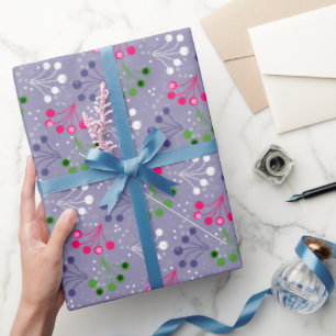 Multicolored berry simple pattern retro sixties wrapping paper