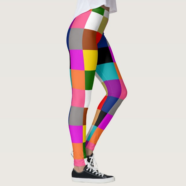 Multicolored Bold Colour Blocks Design  Leggings (Creator Uploaded)