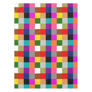 Multicolored Bold Colour Blocks Design  Tablecloth