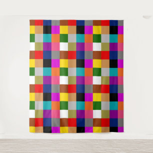 Multicolored Bold Colour Blocks Design Tapestry