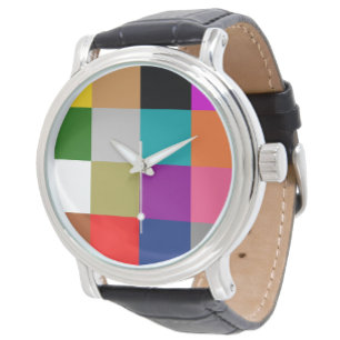 Multicolored Bold Colour Blocks Design Watch