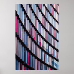 Multicolored books on rack poster