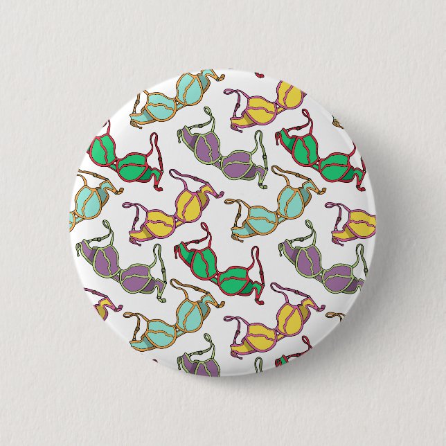 Multicolored Bra Pattern 6 Cm Round Badge (Front)