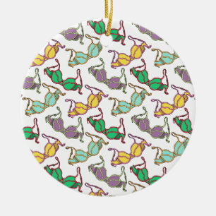 Multicolored Bra Pattern Ceramic Tree Decoration