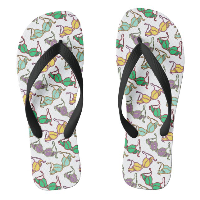 Multicolored Bra Pattern Jandals (Footbed)