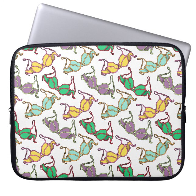 Multicolored Bra Pattern Laptop Sleeve (Front)