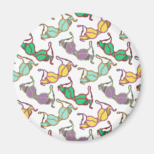 Multicolored Bra Pattern Magnet