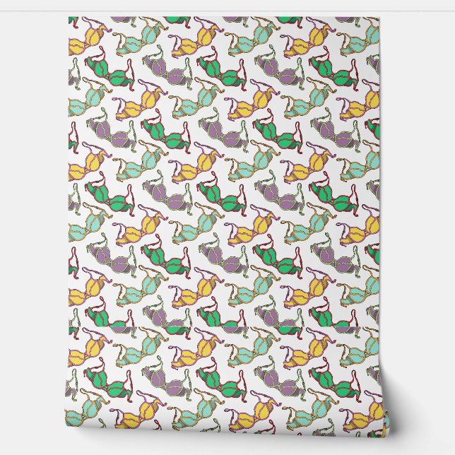 Multicolored Bra Pattern Wallpaper (Unrolling)