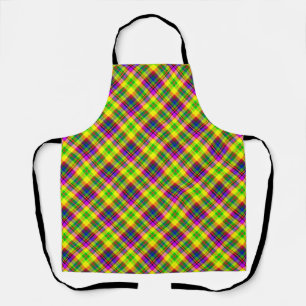 Multicolored bright neon with a chequered pattern apron