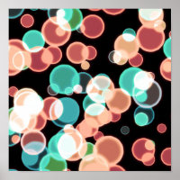 Multicolored Bubbles on a Black Background