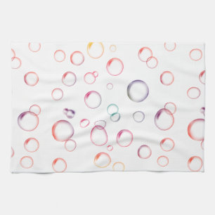 multicolored bubbles tea towel