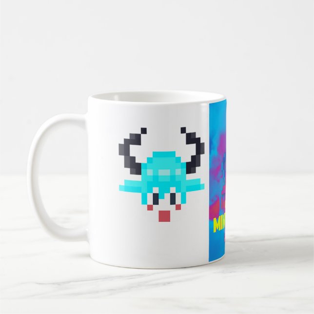 multicolored bull coffee mug (Left)