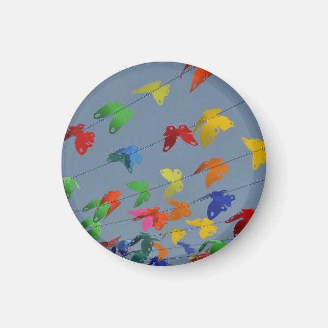 multicolored butterflies magnet (Front)