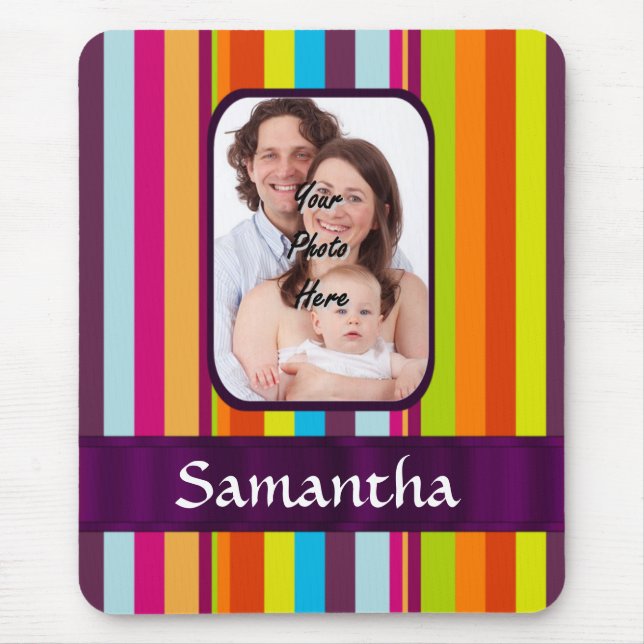 Multicolored candy stripe mouse pad (Front)