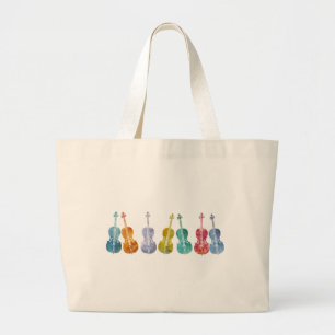 Multicolored Cellos Large Tote Bag
