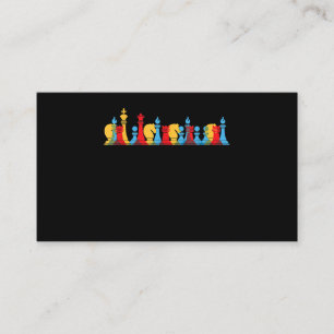 Multicolored Chess Pieces Thinking Smart Gift Business Card