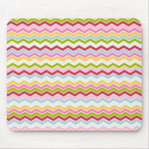 Multicolored chevron zigzag mouse pad