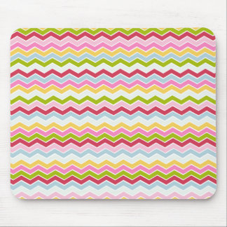 Multicolored chevron zigzag mouse pad