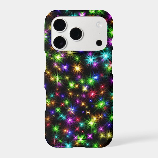 Multicolored Christmas Star Rays Pattern (Back)