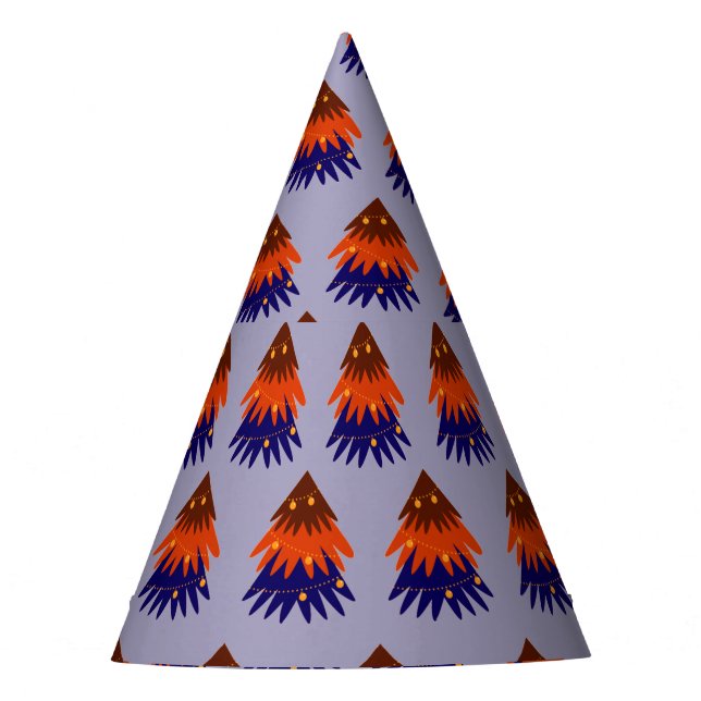 Multicolored Christmas Tree - Party Hat (Front)