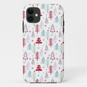 Multicolored Christmas trees on a white Case-Mate iPhone Case