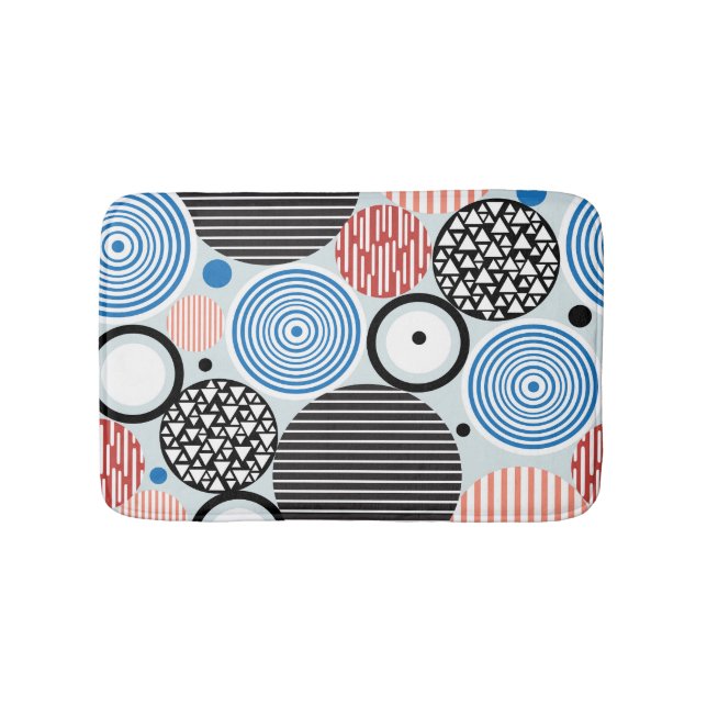 Multicolored circles, graphic pattern design. bath mat (Front)