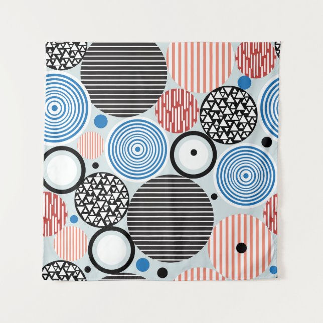 Multicolored circles, graphic pattern design. tapestry (Front)