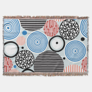 Multicolored circles, graphic pattern design. throw blanket