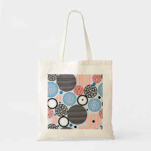 Multicolored circles, graphic pattern design. tote bag
