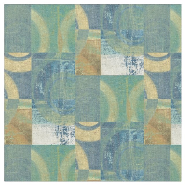 Multicolored Circles & Panels Fabric (Close Up)