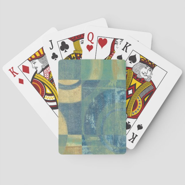 Multicolored Circles & Panels Playing Cards (Back)