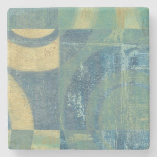 Multicolored Circles & Panels Stone Coaster
