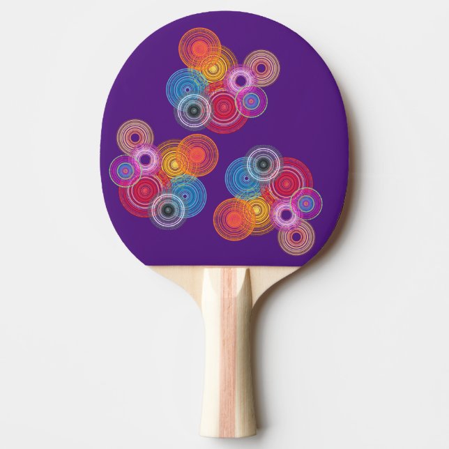 Multicolored circles ping pong paddle (Front)