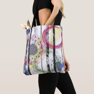 Multicolored circles tote bag