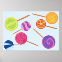 Multicolored Colourful Lollipops Pick Colour Poste