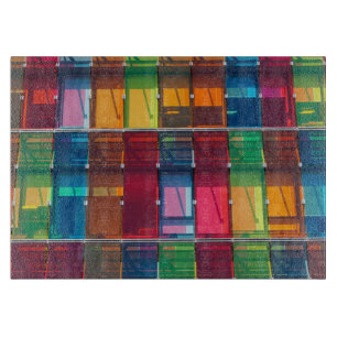 Multicolored commercial building detail cutting board