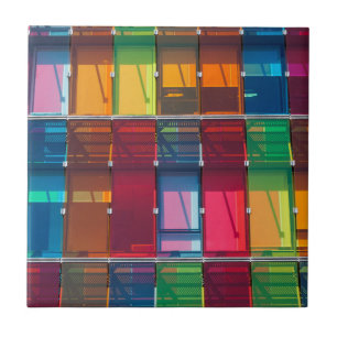 Multicolored commercial building detail tile