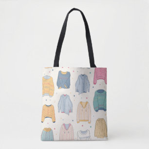 Multicolored, cosy sweaters, warm autumn winter Se Tote Bag