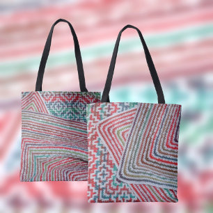 Multicolored Crocheted Patterns Tote Bag