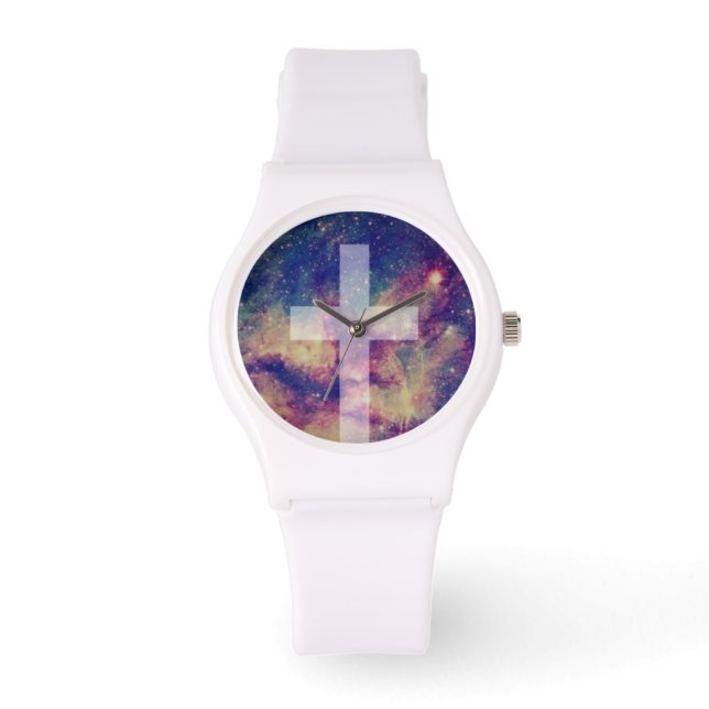 Multicolored Cross Religious Watch (Front)