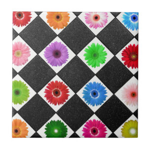 Multicolored Daisy Tile