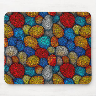 Multicolored decorative pebbles mouse pad