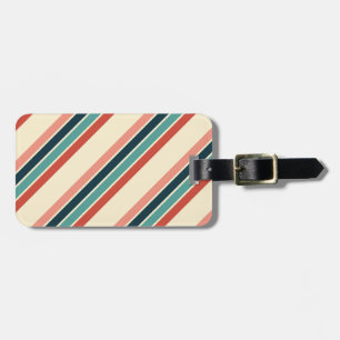 Multicolored diagonal stripes design luggage tag