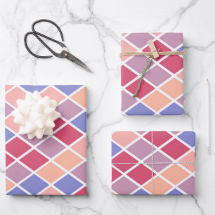 Multicolored Diamond Shapes Wrapping Paper Sheet