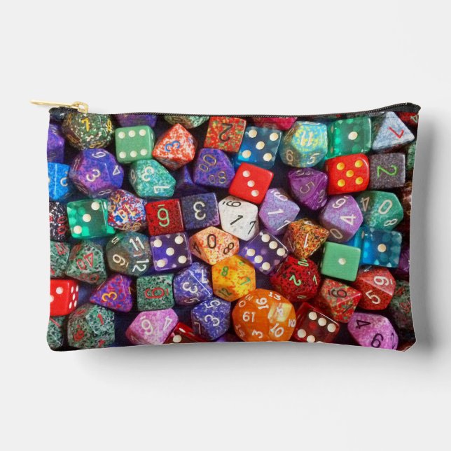 multicolored dice accessory pouch (Front)