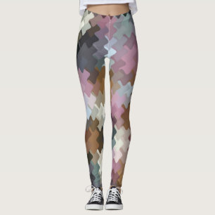 Multicolored Digital Camo Pattern Leggings