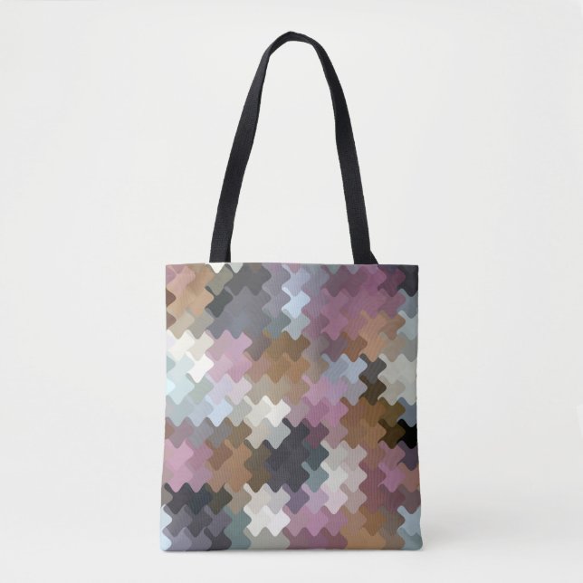 Multicolored Digital Camo Pattern Tote Bag (Front)